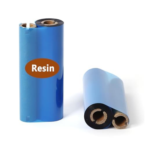 (4 Rolls) 4.33 x 244' Premium Resin Ribbon, 110mm x 74m Black Thermal Transfer Ribbon for 4'' Desk-Top Barcode Thermal Label Printers from Zebra, TSC, GoDex, Honeywell.. 1/2'' core