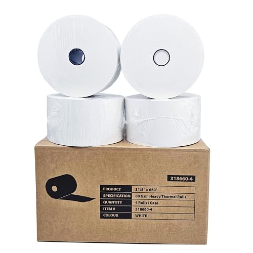 (4 Rolls - 1 Case) 3 1/8 x 660' heavy thermal paper - nautilus hyosung halo - 80 GSM ATM Special Thermal Paper Rolls - BuyRegisterRolls