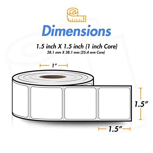 (4 Rolls, 900/Roll) 1.5¡± x 1.5¡± Direct Thermal Labels - 1¡± Core, Compatible with Rollo Label Printer & Zebra Desktop Printers - All Purpose QR Barcode Address - Adhesive Perforated