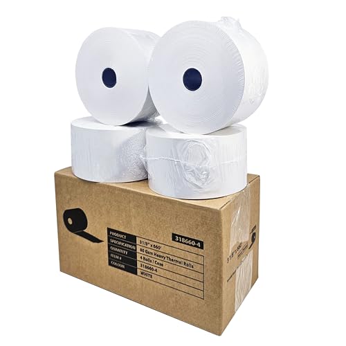 (4 Rolls - 1 Case) 3 1/8 x 660' heavy thermal paper - nautilus hyosung halo - 80 GSM ATM Special Thermal Paper Rolls - BuyRegisterRolls
