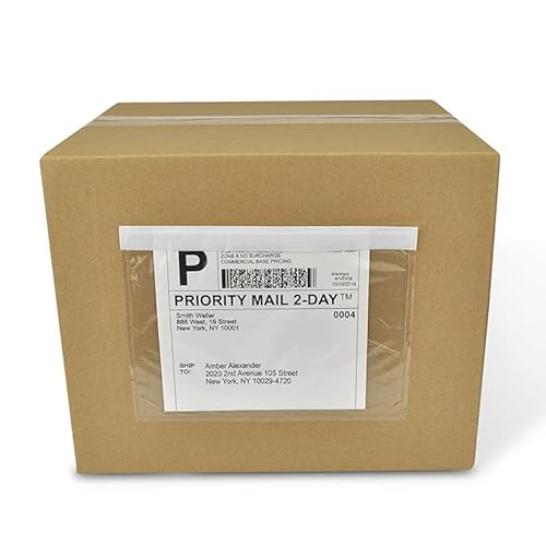 (800 Pcs) BEUYI Clear 7.5'' x 5.5'' Packing List Envelopes, Adhesive Shipping Label Pouches/Sleeves