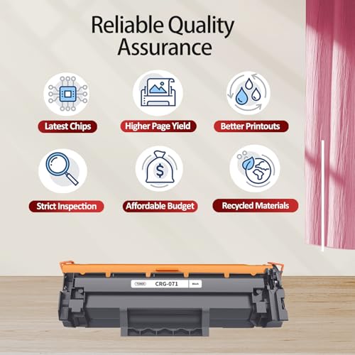 (Latest Chip) 071H Black Toner Cartridges 1 Pack Compatible Replacement for Canon 071 Toner Cartridge CRG-071 CRG071H High Capacity for ImageCLASS LBP122dw LBP122 LBP120 MF270 MF273dw MF275dw