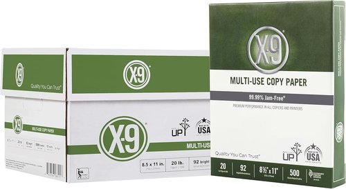 (8.5 x 11 Letter) - X-9 Multi-Use Print & Copy Paper, White, Brightness 92, Case of 10 Reams - 5,000 Pages Total (OX9001-CTN)