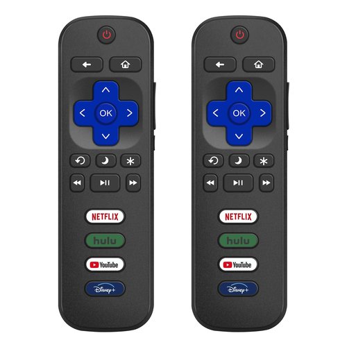 (Pack of 2) Replacement for Roku TV Remote Control, Compatible with TCL Roku/Hisense Roku/Onn Roku/Roku Built-in Smart TVs. (Not Compatible with Roku Stick or Box). 1 Year Warranty.
