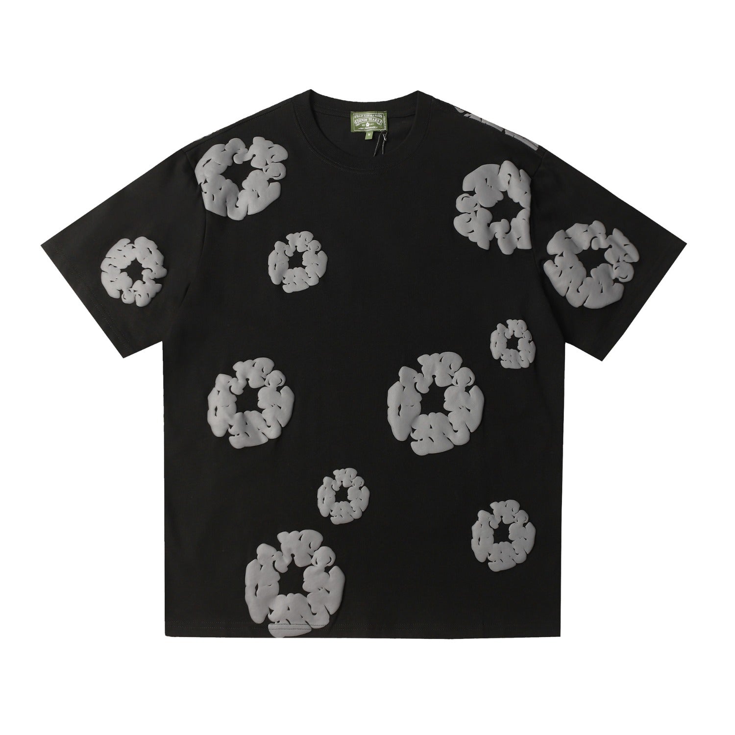 Denim Tears Outfit:T-shirt/Shorts (Separate Purchase Options) Puff Print Short Sleeve T-shirt Loose Couple Shorts Suit
