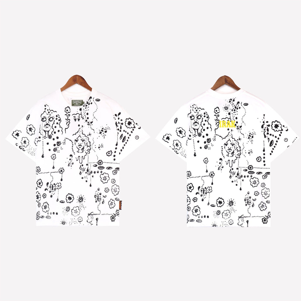Denim Tears Shirt Full Graffiti Print Short Sleeve T-Shirt
