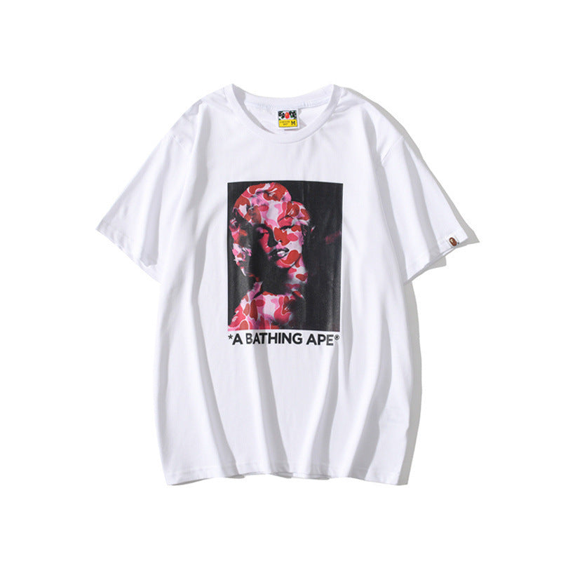 Bathing Ape T-Shirt Teen Casual Camouflage Light and Shadow T-shirt Short Sleeve