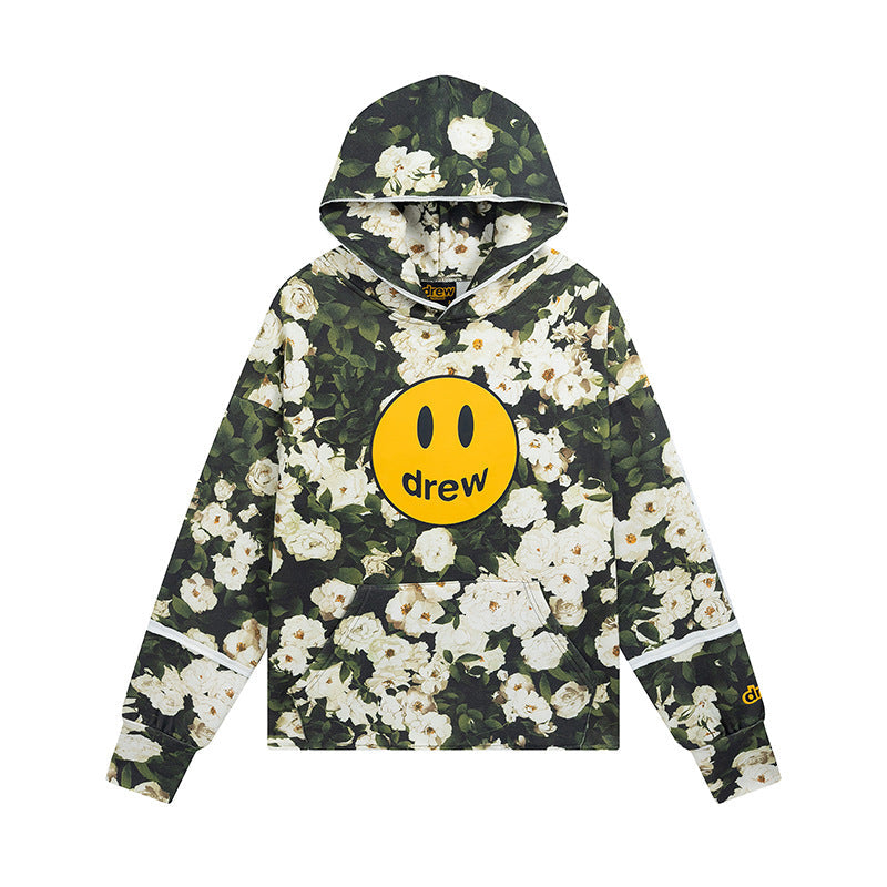 Drew House Hoodie Unisex Loose Casual White Rose Hoodie