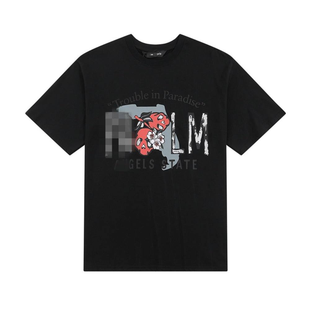 Palm Angels T-shirt Skull Letter Print Short Sleeve T-shirt
